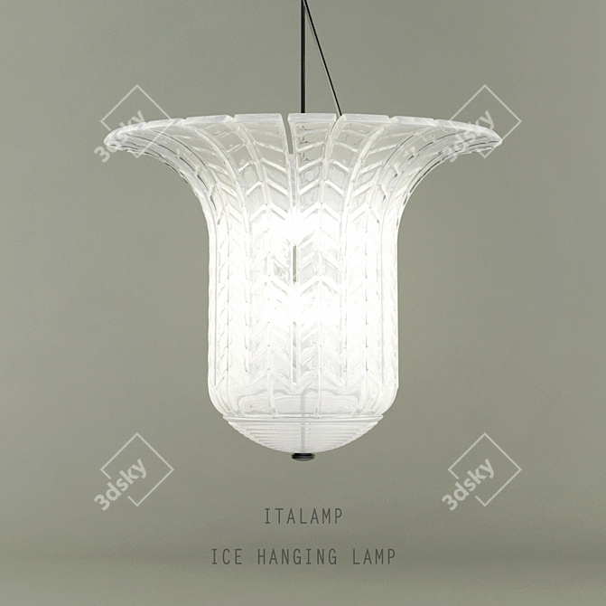 Elegant Ice Hanging Lamp 3D model image 1
