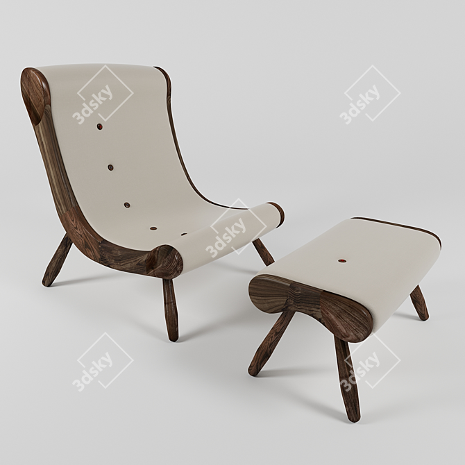 Sleek and Stylish Eye Chairs 3D model image 1