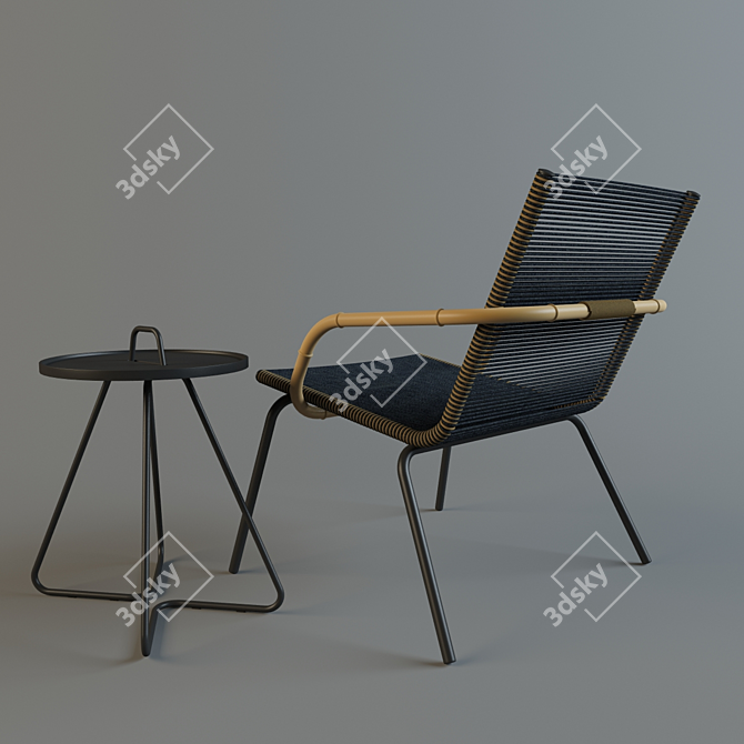 SIDD LOUNGE: Sleek Chair and Table Combo 3D model image 2