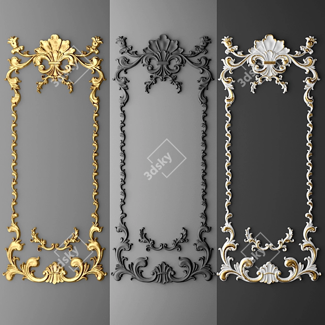 Elegant Stucco Frame 3D model image 1