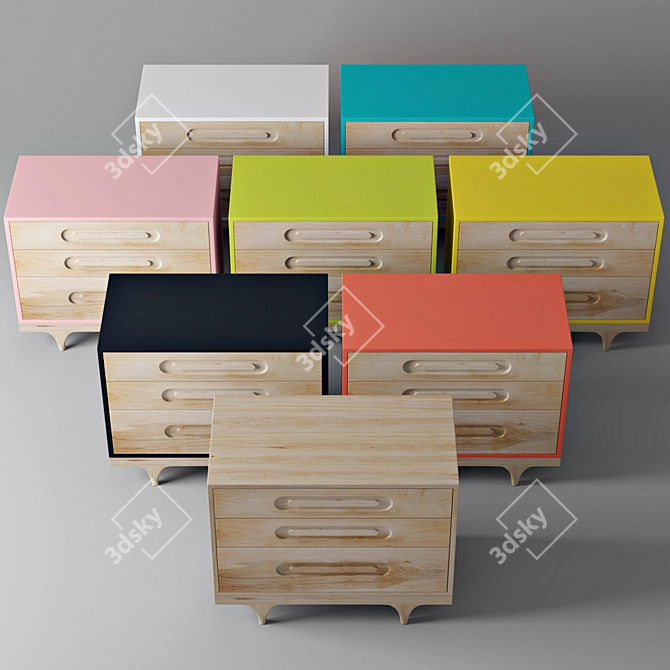 Sleek Caravan Dresser: The Perfect Storage Solution! 3D model image 2