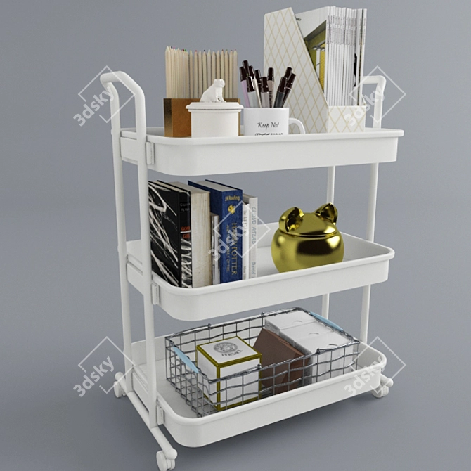 Elegant Tabletop Shelf 3D model image 1