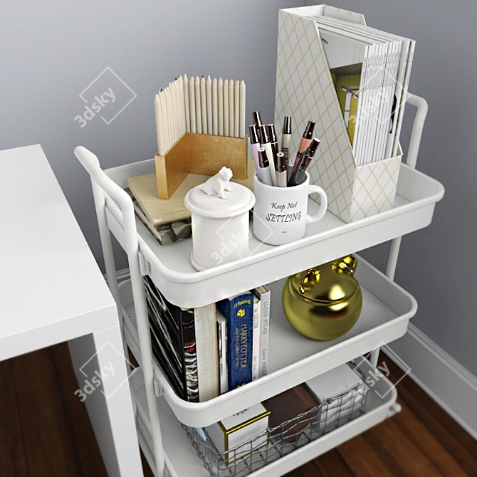 Elegant Tabletop Shelf 3D model image 2