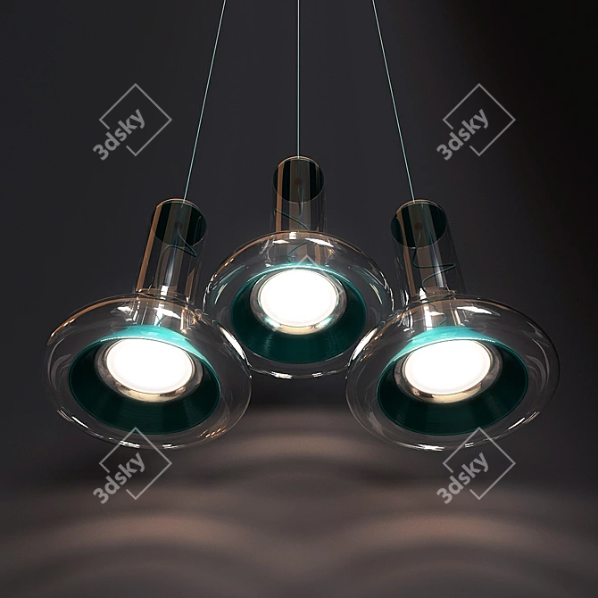 Crystal Whistle Pendant Lamp 3D model image 2