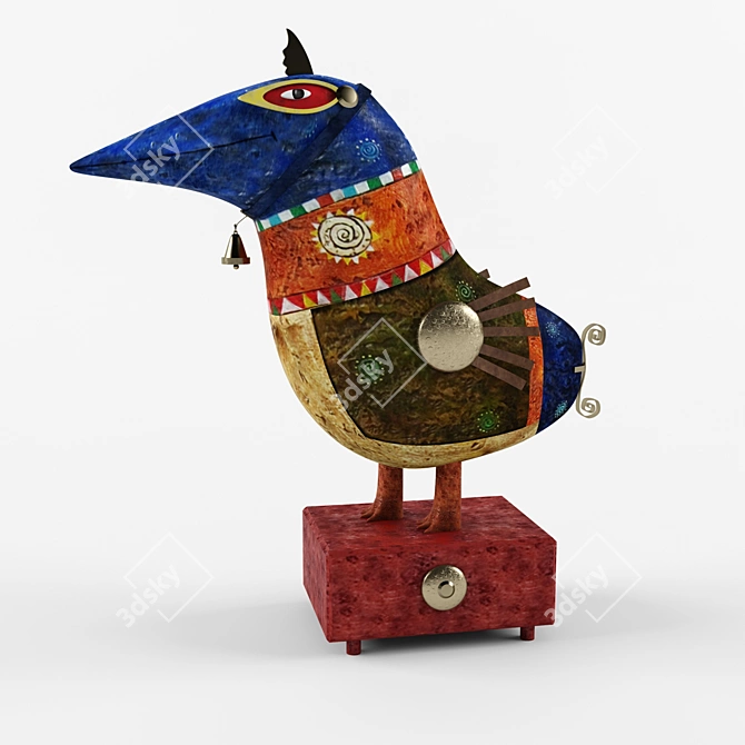 Egyptian Ceramic Bird Figurine 3D model image 1