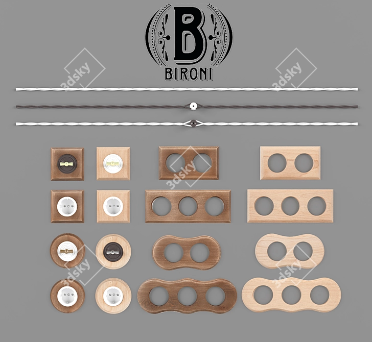 Bironi Collection: Sockets, Switches & Overlays 3D model image 2