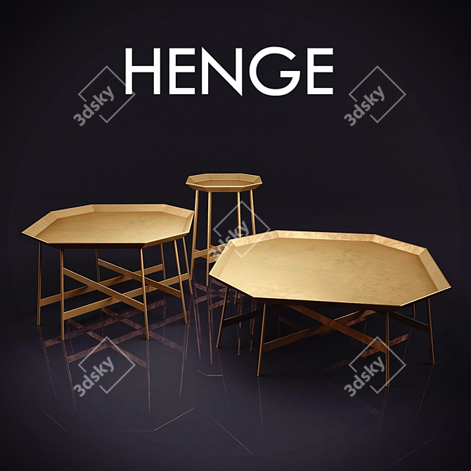 Elegant Octagon Dining Table 3D model image 1
