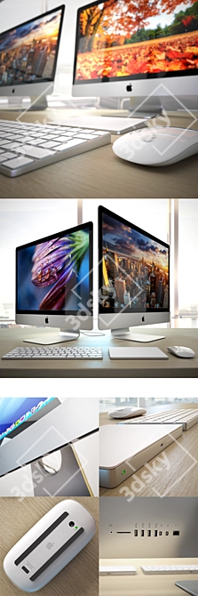 Apple iMac 2015 5k 27" RETINA + Accessories 3D model image 1
