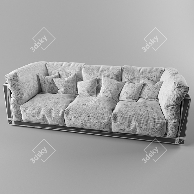 Modern Leather Sofa 3D model image 2