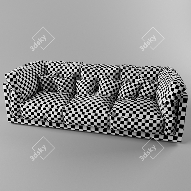 Modern Leather Sofa 3D model image 3