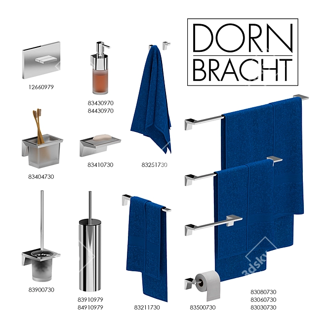 Luxury Bathroom Accessories Collection: DORN bracht SUPERNOVA 3D model image 1