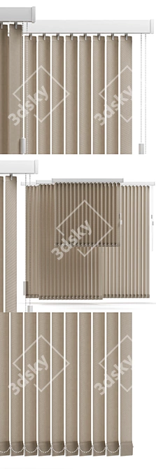 Sleek Office Solution: Vertical Blinds 3D model image 1