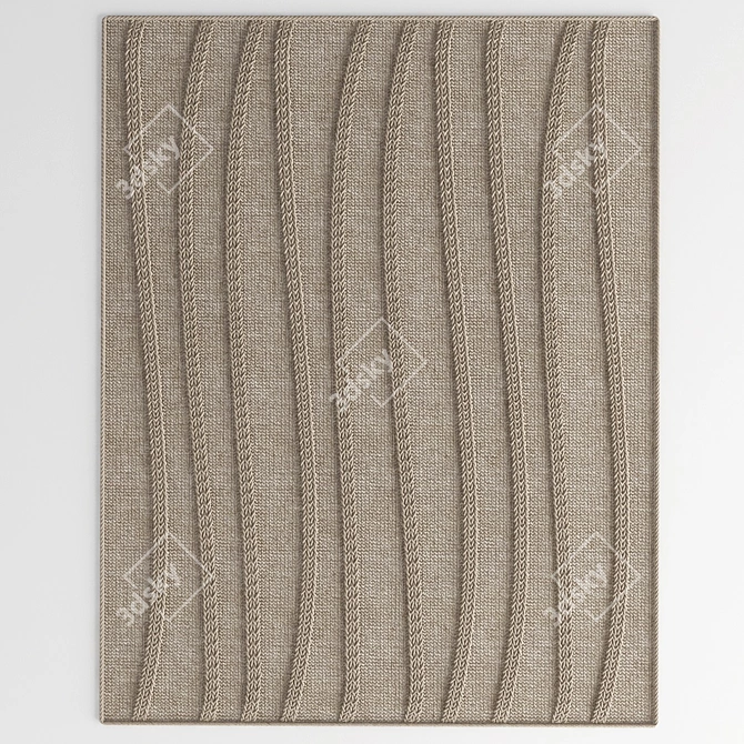 Natural Rattan Carpet - 160x140 Size 3D model image 1