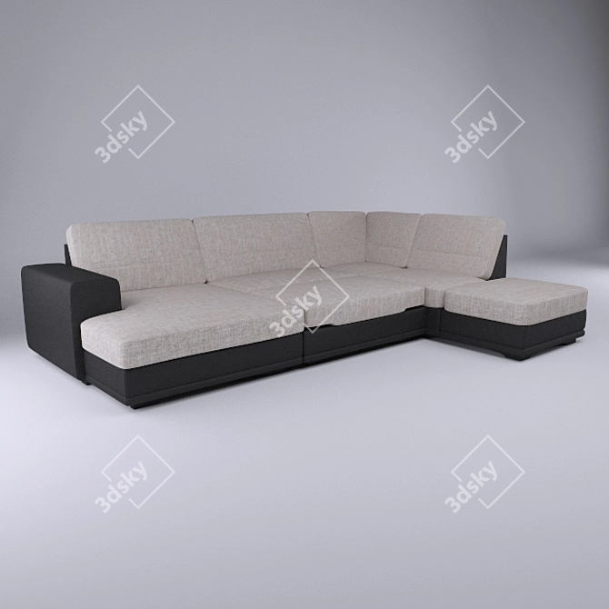 Spacious Corner Sofa: 3500*2450*950 3D model image 1