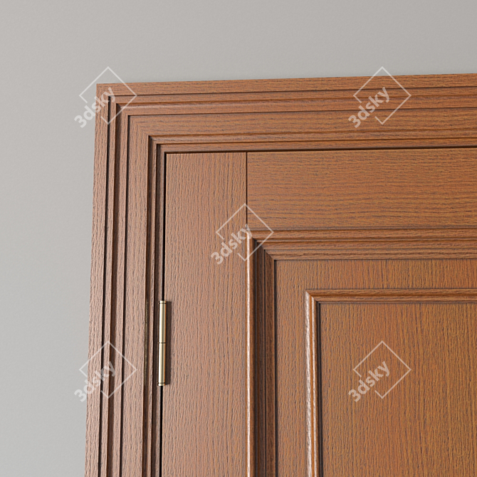 Oak Classical Standard Door 3D model image 2