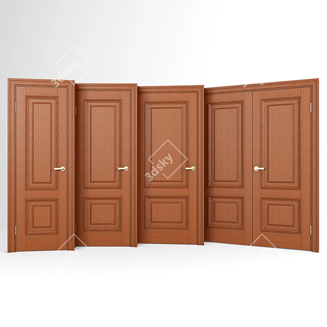 Oak Classical Standard Door 3D model image 3