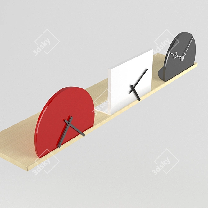 Modern Minimalist Unfinished Clock 3D model image 1