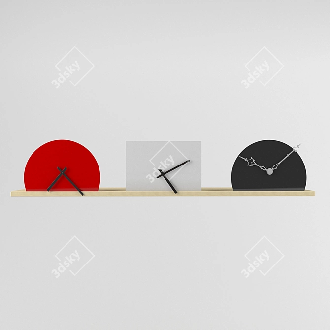 Modern Minimalist Unfinished Clock 3D model image 2