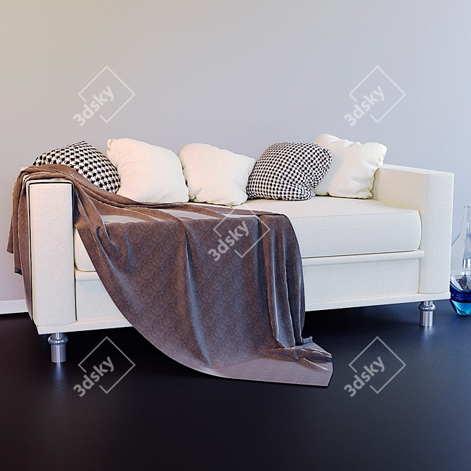 Cozy Cushion Sofa 3D model image 1