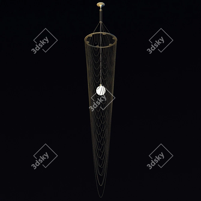  Elegant Long-Reach Pendant Light 3D model image 3