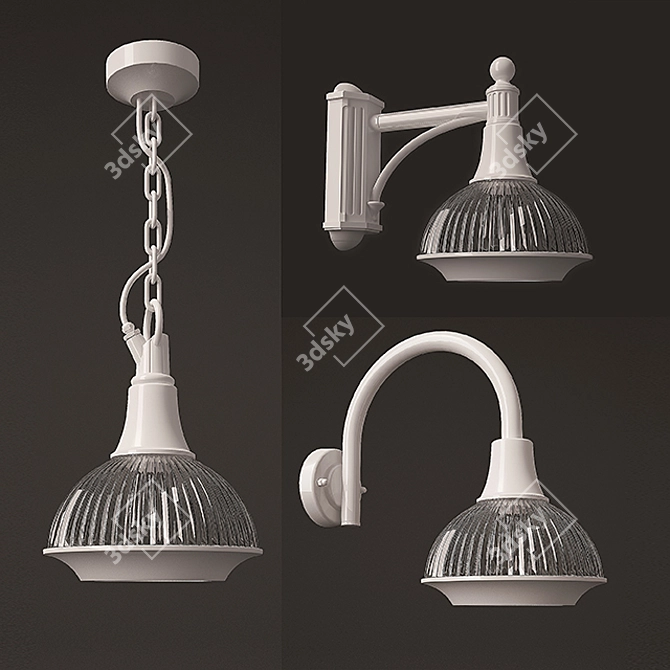 Elegant Bolero 2 Lighting Trio 3D model image 1