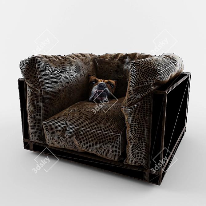 Luxury Leather Armchair 3D model image 2