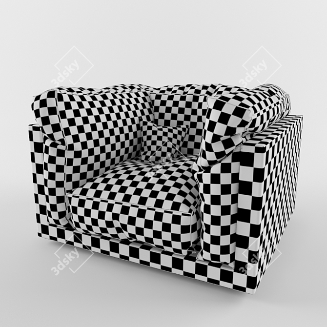 Luxury Leather Armchair 3D model image 3