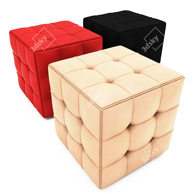 Stylish Pouf Collection 07 3D model image 2