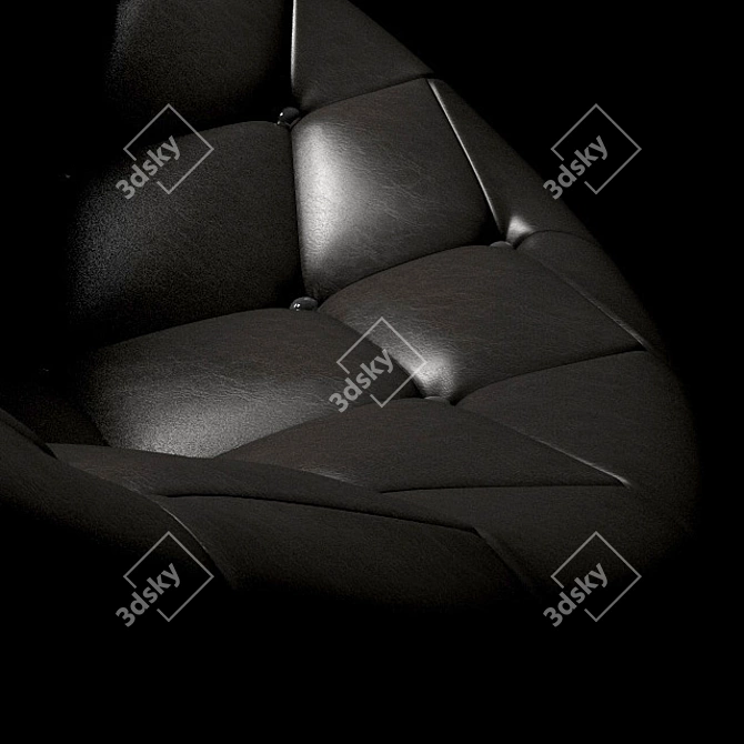 Modern White and Black Lounge Chair 3D model image 2
