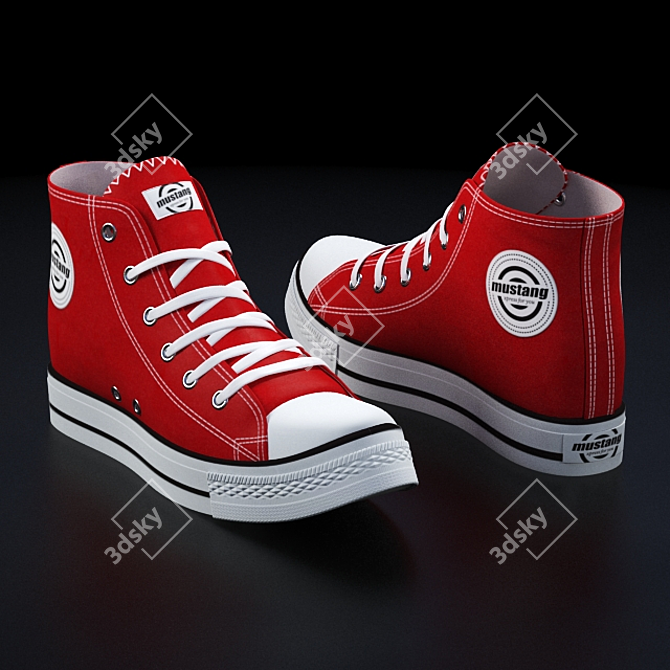 Classic Mustang Sneakers 3D model image 1