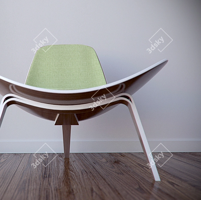 Wegner Shell Chair 3D model image 3