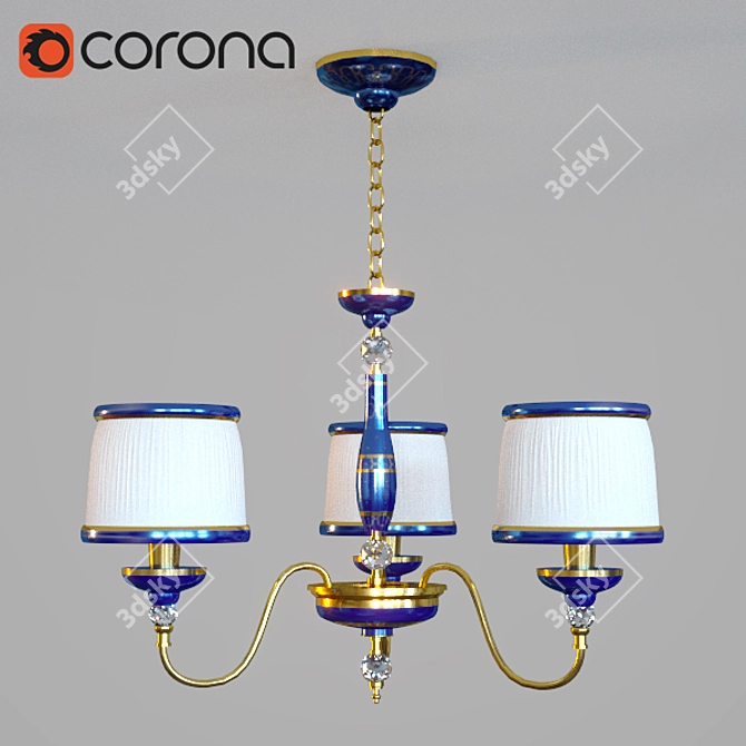 Classic Porcelain Chandelier 3D model image 1