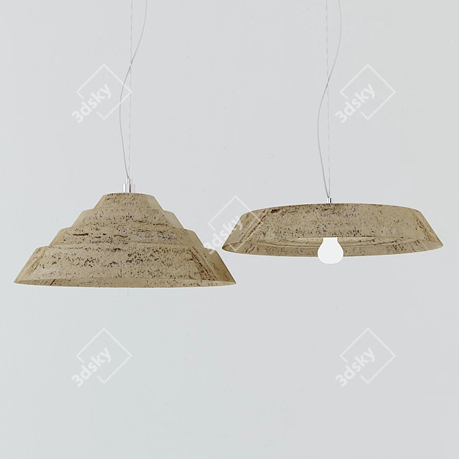 Elegant Spiralitosa Pendant Lamp 3D model image 1