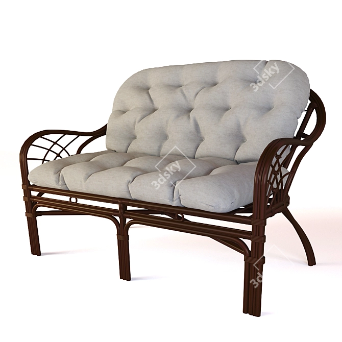 Roma Rattan Sofa: Stylish Comfort 3D model image 1