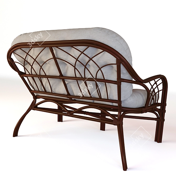 Roma Rattan Sofa: Stylish Comfort 3D model image 3