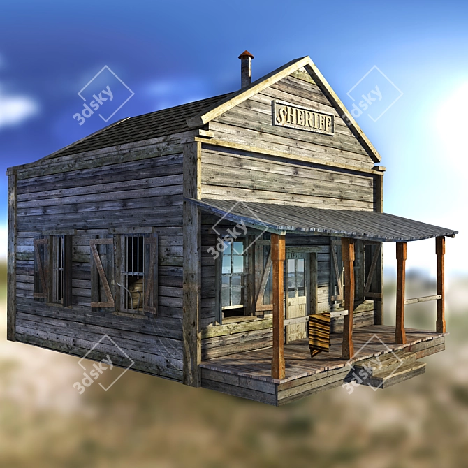 Wild West Sheriff House 3D model image 1