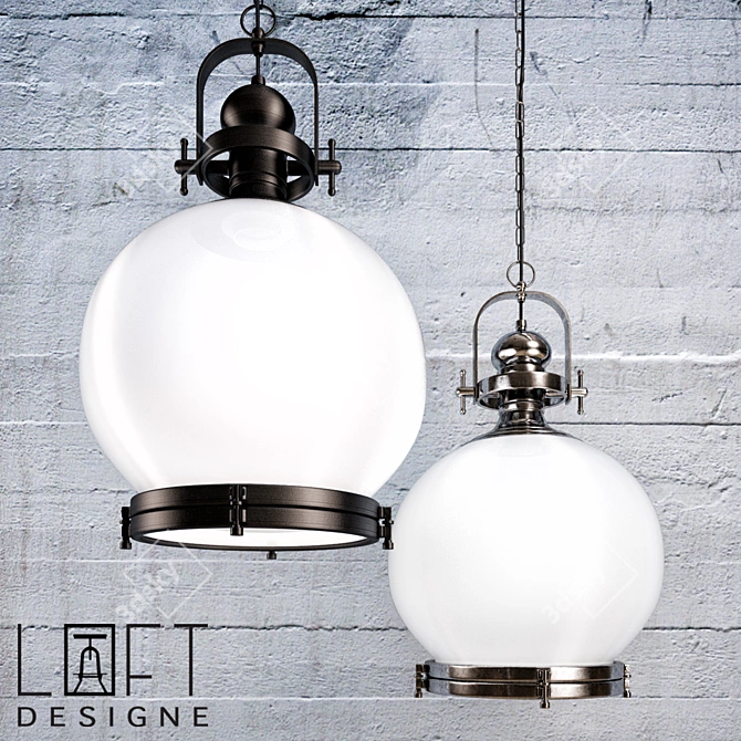 Minimalist Pendant Light: LOFT Designe 657/667 3D model image 1