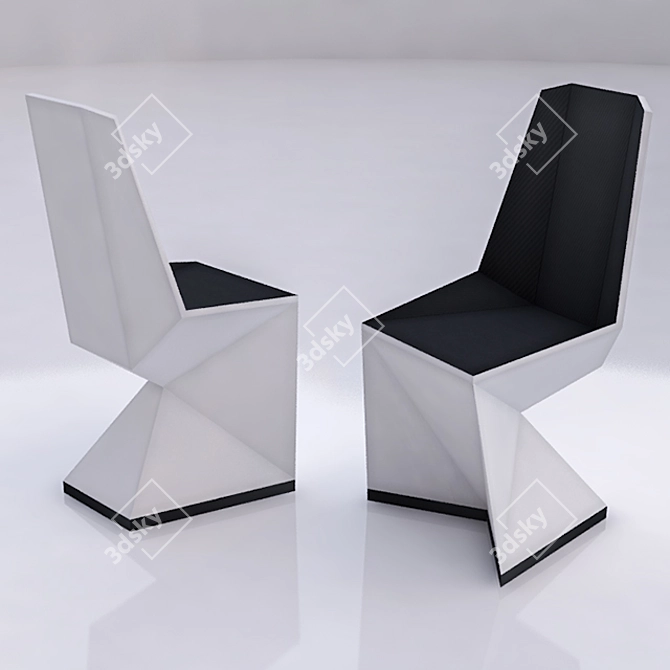 Sleek Polygon Stool 3D model image 1