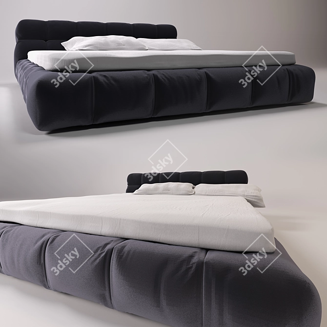 Modern B&B Tufty Bed 3D model image 1