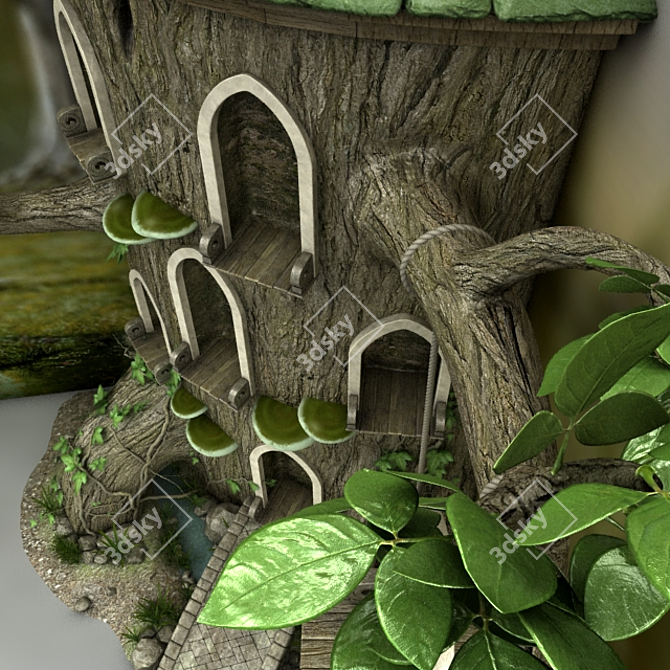 Enchanting Elf Dwelling 3D model image 3