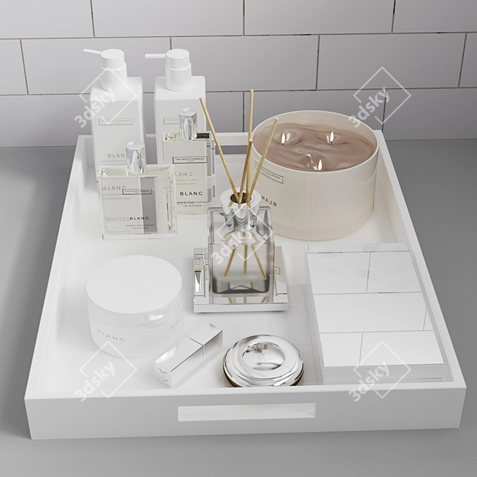 Elegant Crown Bathroom Set 3D model image 1