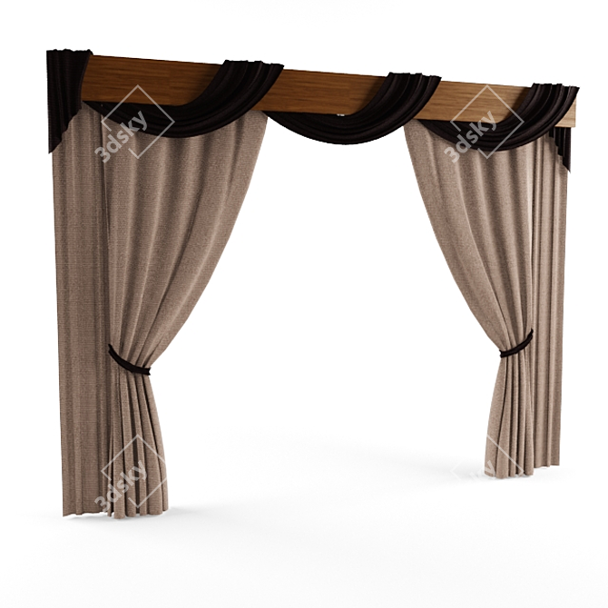 Classic Style Curtains 3D model image 1