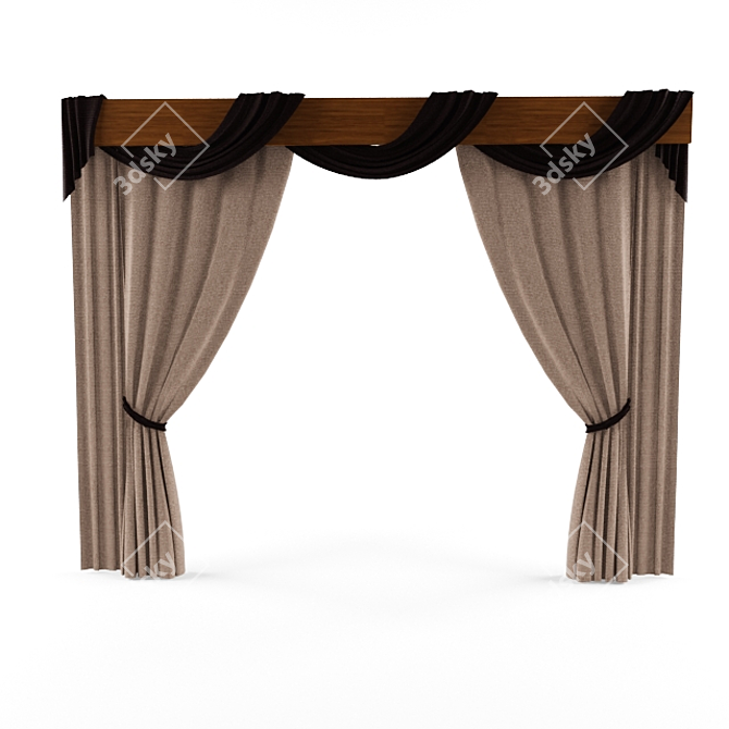 Classic Style Curtains 3D model image 2