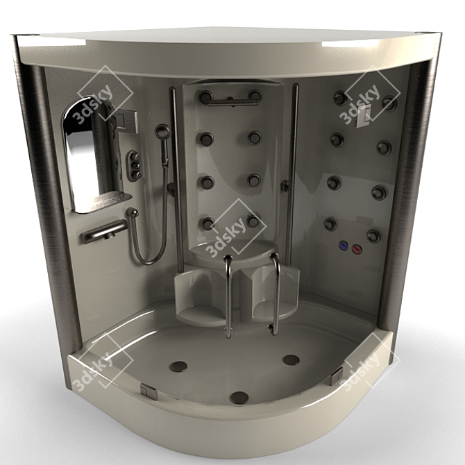 Elegant Shower Cubicle 3D model image 1