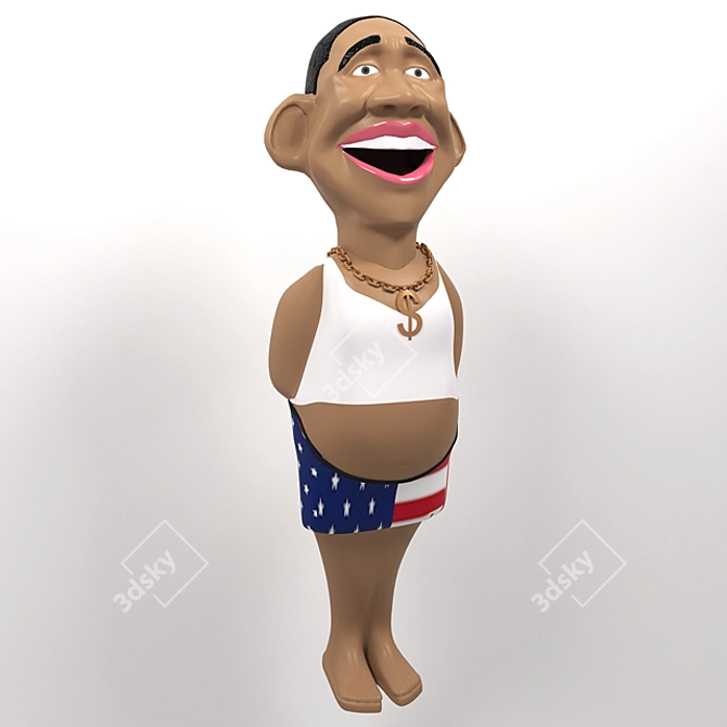 Obama Doll: 36 cm Size 3D model image 1