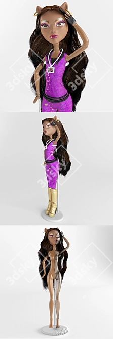 Claudine Wolfe Monster High Doll 3D model image 2