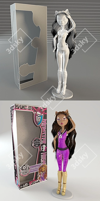 Claudine Wolfe Monster High Doll 3D model image 3