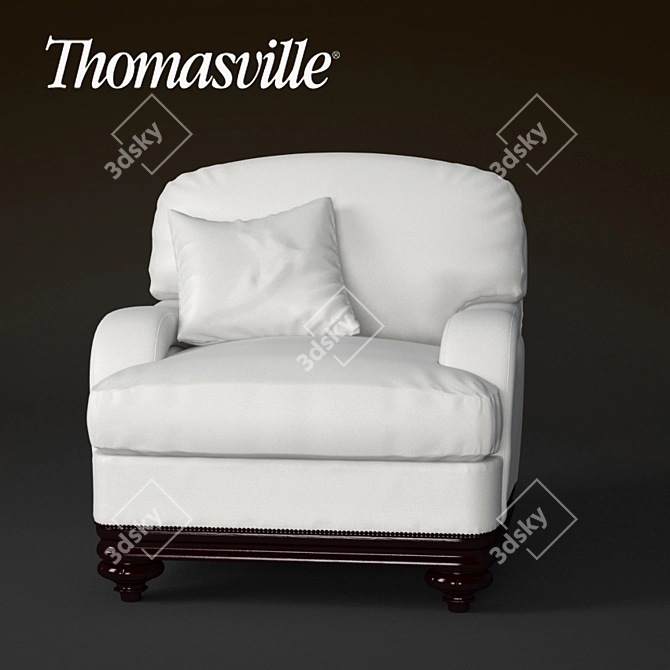 Luxury Thomasville Armchair 3D model image 1