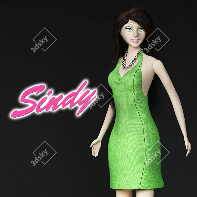 Sindy Doll: Barbie-Inspired Fashion 3D model image 1