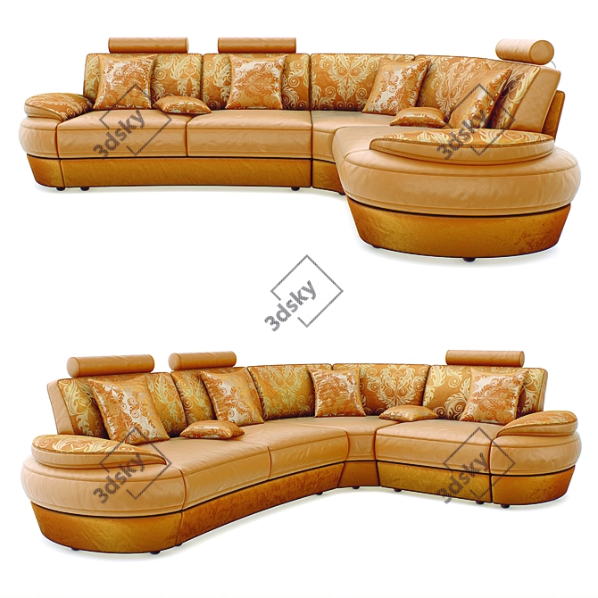 Luxury Corner Sofa 'Kalinka 47' 3D model image 1